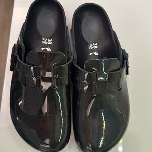 Rick Owens Birkenstock patent leather Boston clog